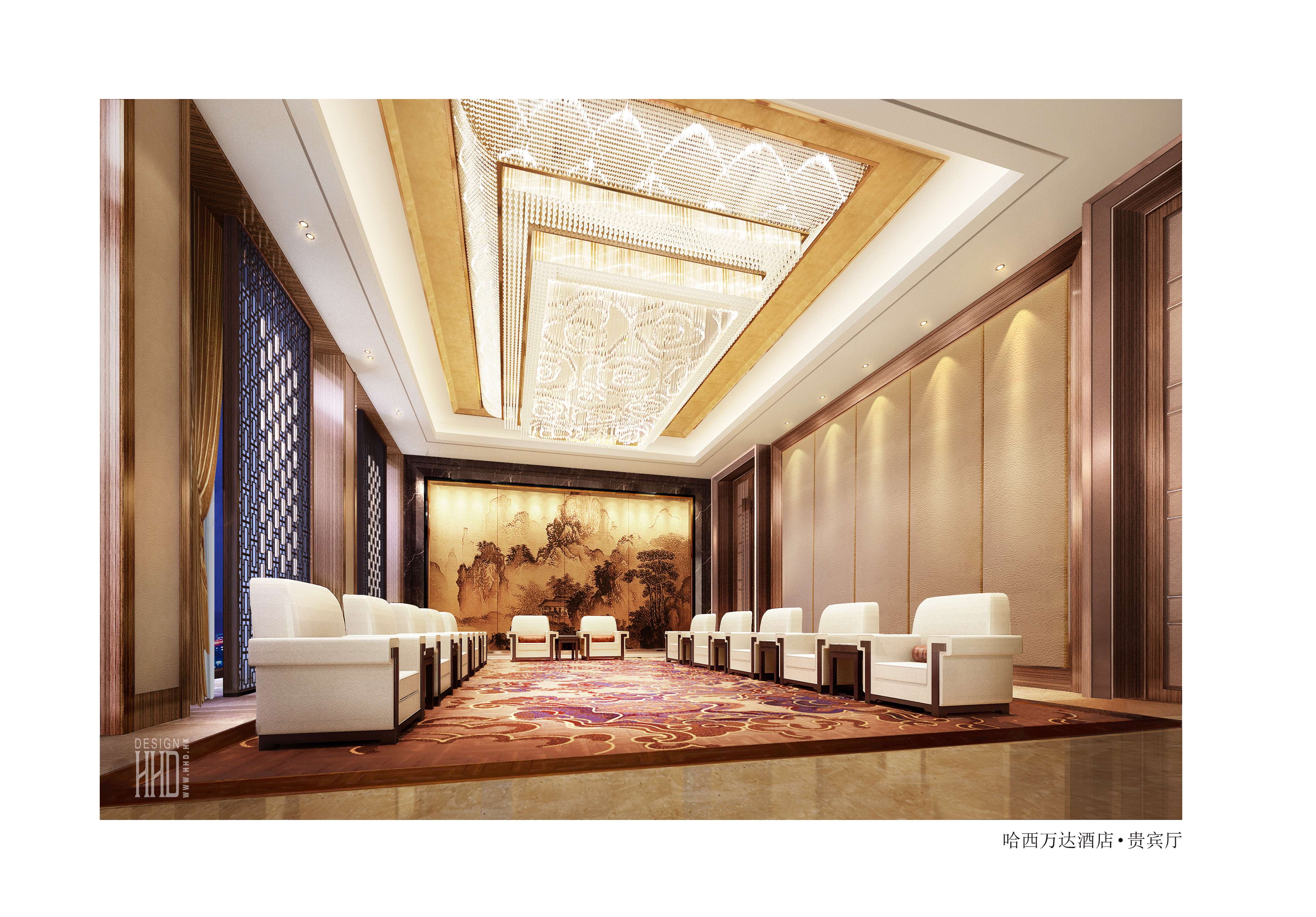HHD设计－哈西万达五星酒店公共区域CAD施工图+效果图 926M-1