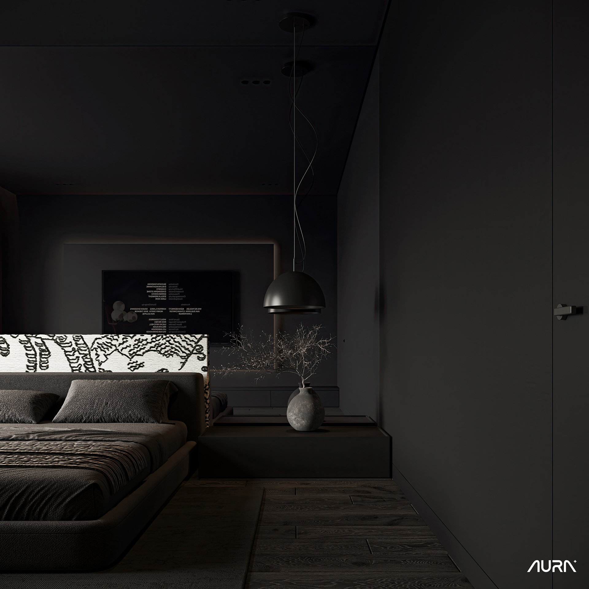 黑色主卧室丨AURA+ Studio-10