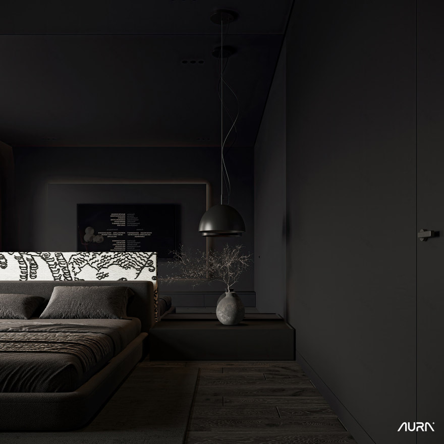 黑色主卧室丨AURA+ Studio-10