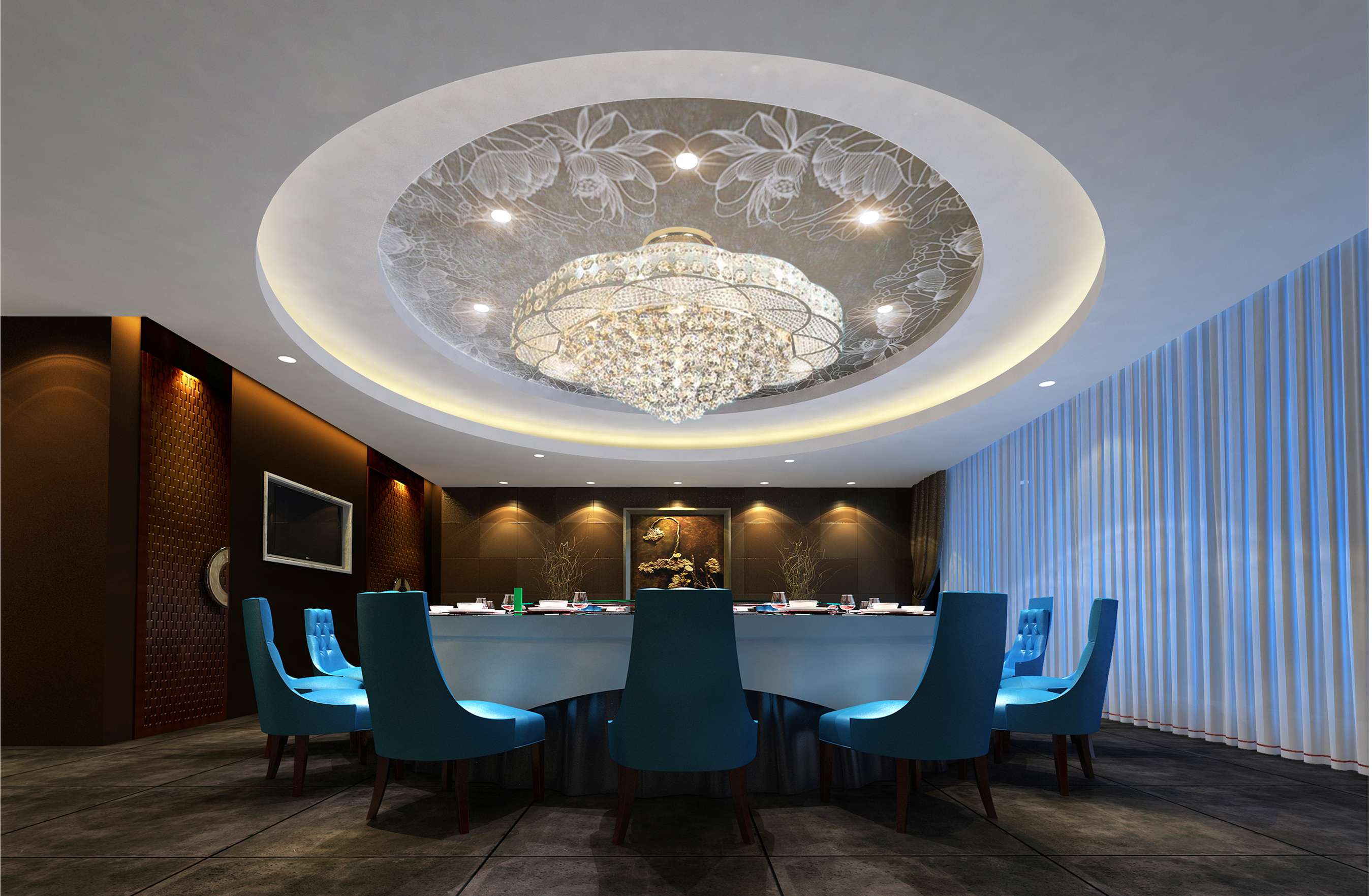 新中式风格奢华酒店餐厅 会所包房 包厢 包间 高清效果-3-12