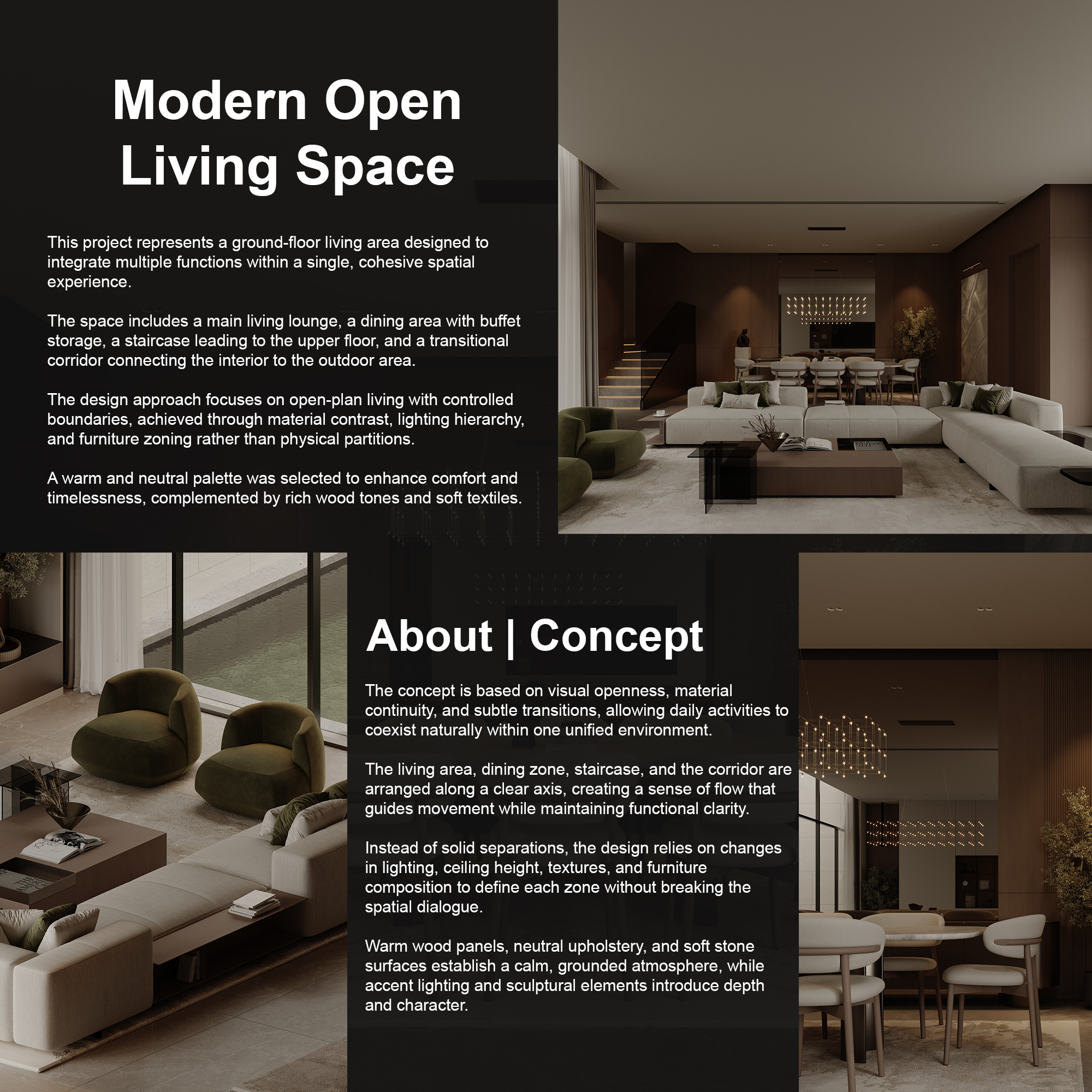 MODERN LIVING - DINING INTERIOR DESIGN | KSA-6