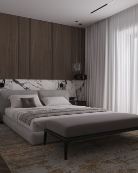 卧室与步入式衣帽间设计丨乌克兰丨Iryna Didenko