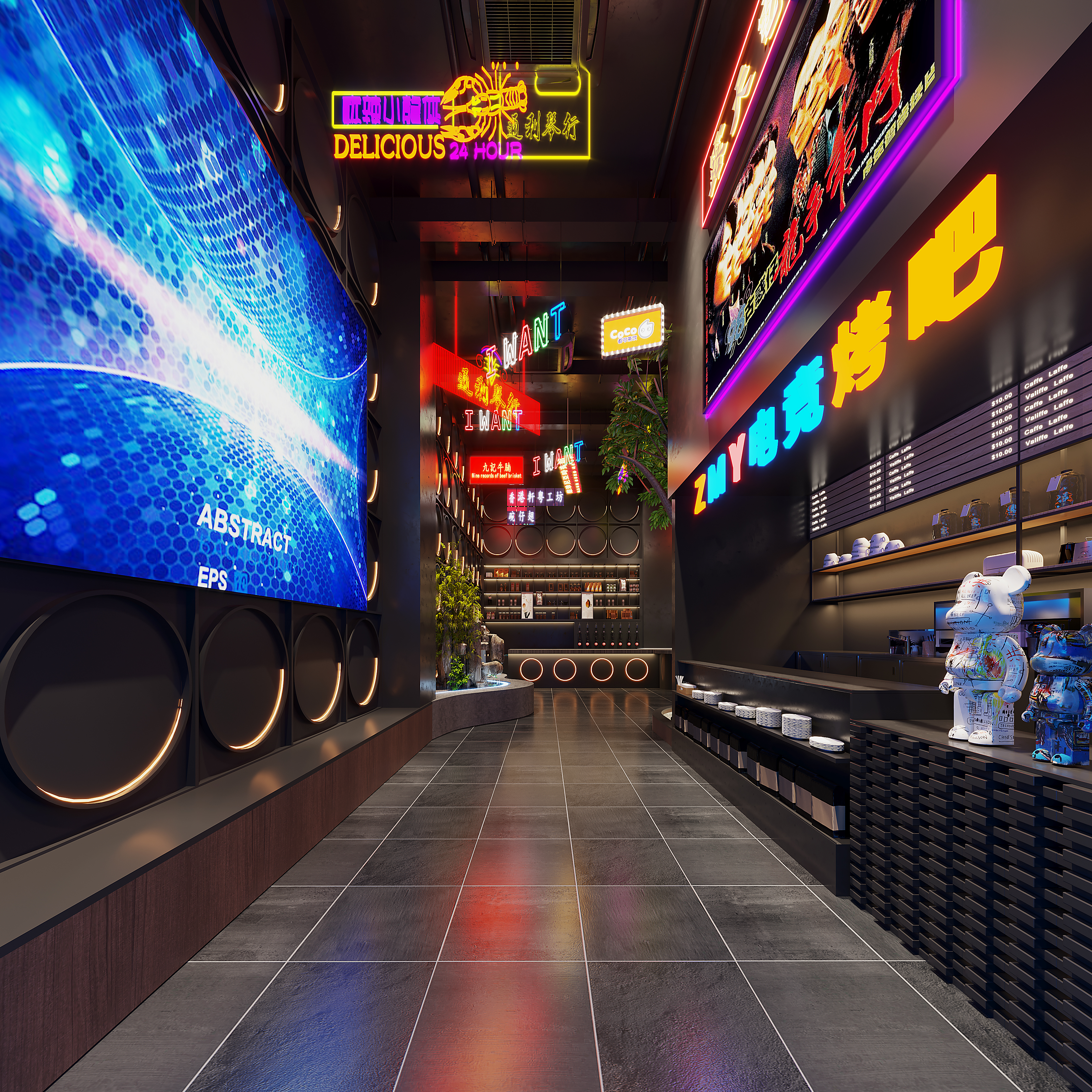 夜宵餐饮店效果图-0