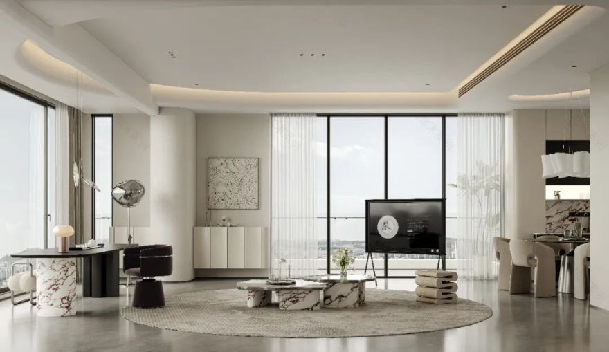 揽月台299㎡中叠现代简约设计-22