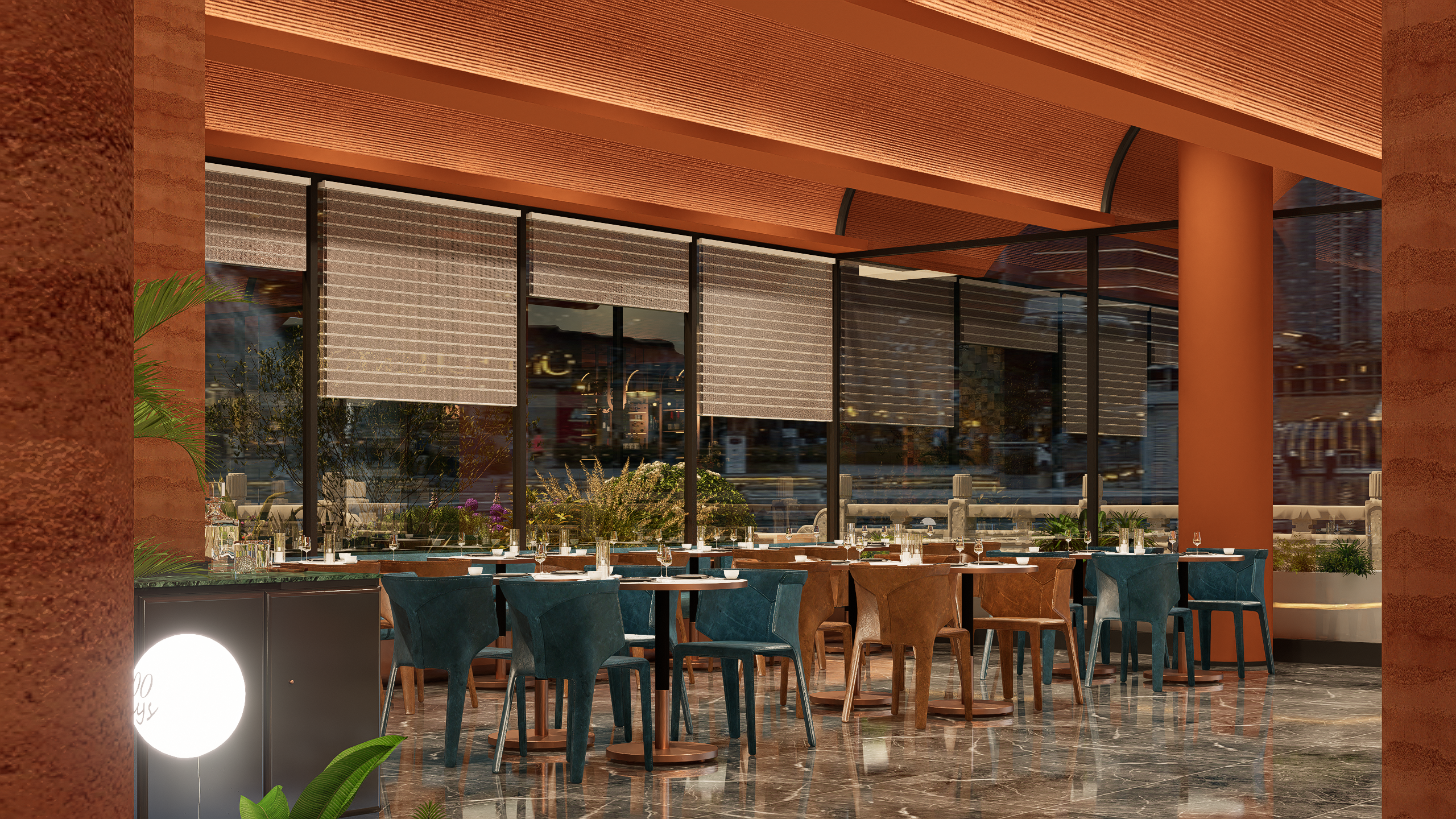 岩彩艺术餐厅餐饮空间设计-7