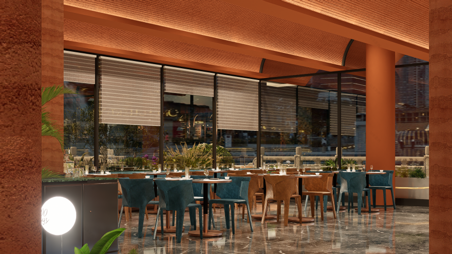 岩彩艺术餐厅餐饮空间设计-7