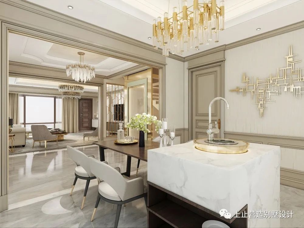 长春观澜湖别墅美式轻奢风设计，细腻质感诠释自在优雅-11