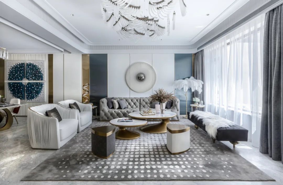 云麓公馆 | 法式柔美，450㎡别墅的曲线魅力-3