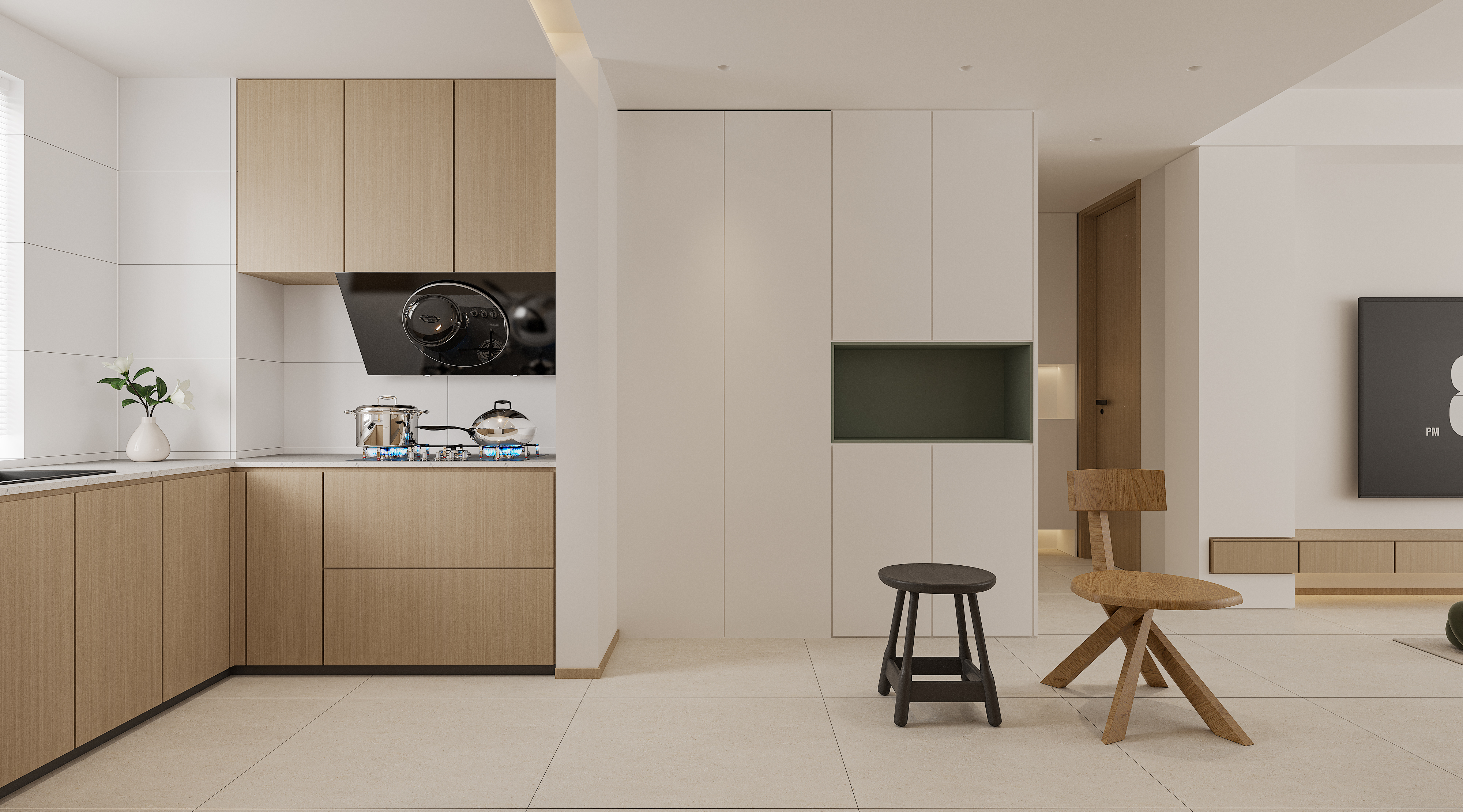 奶油简约小户型-14