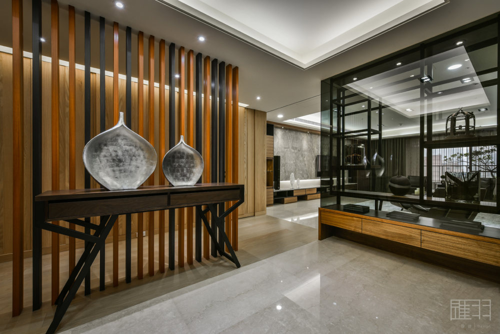 Wood and earthy colour palette modern apartment by Manson Hsiao of Hui yu Interi-0