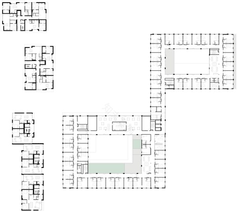 Areal Architecten's Mayerhof retirement home wraps two courtyards-44
