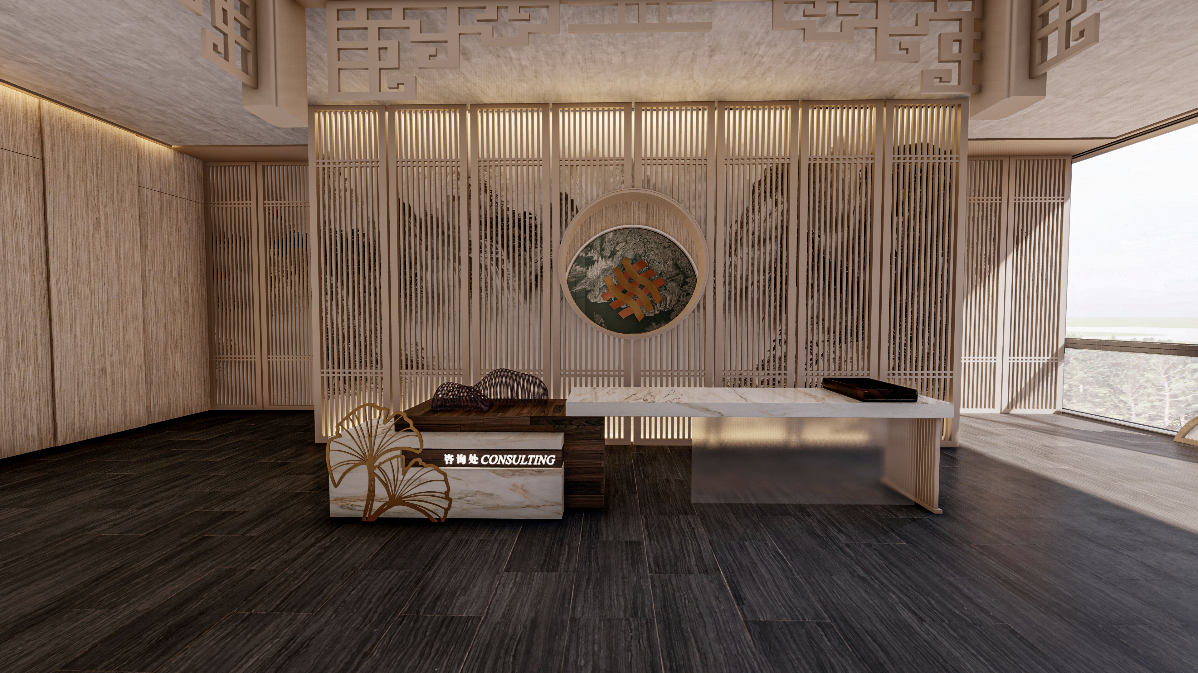 《屋中庭院》·中式文化展厅空间设计-19