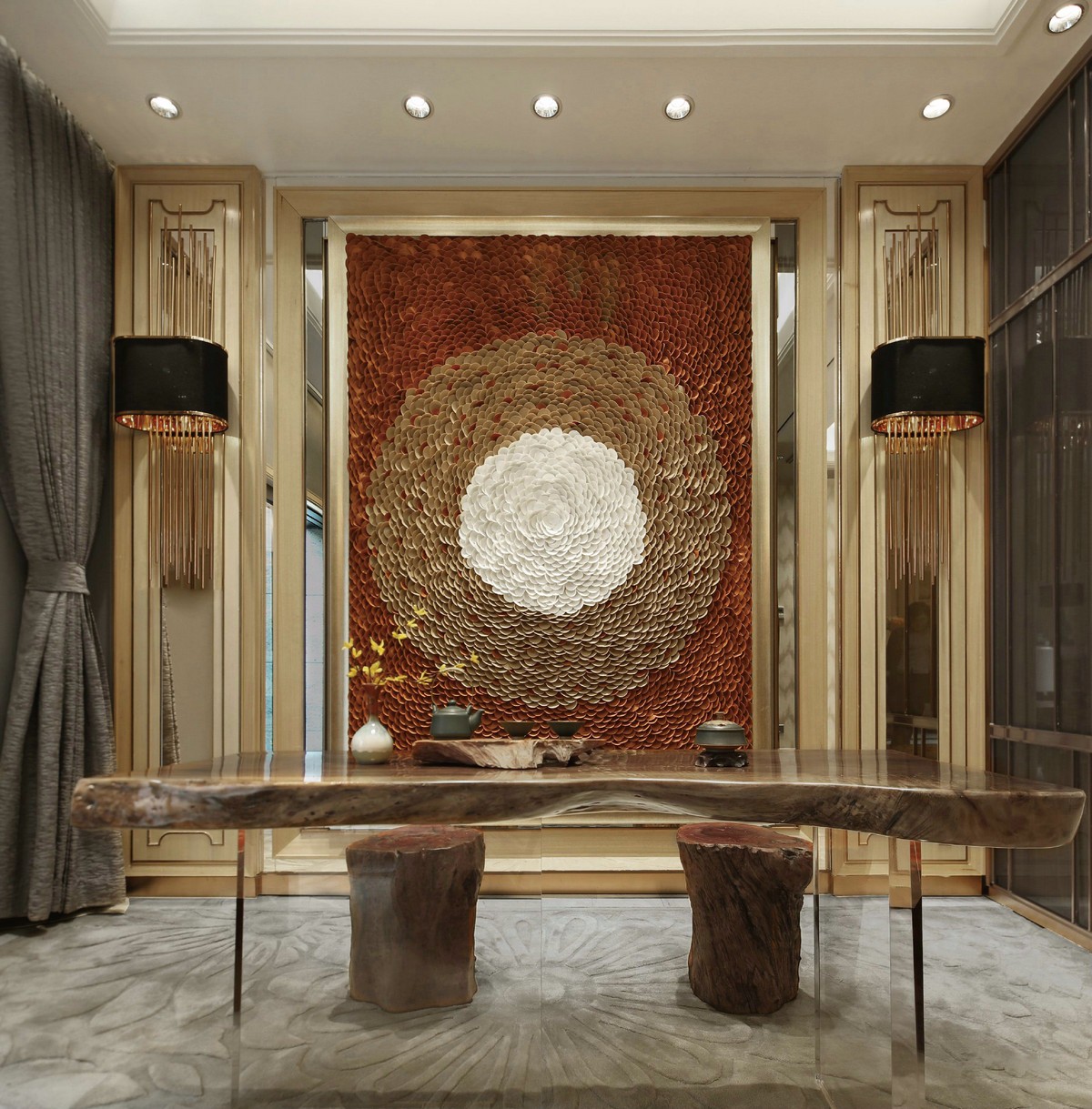 广佛新世界别墅中式混东南亚样板间-7