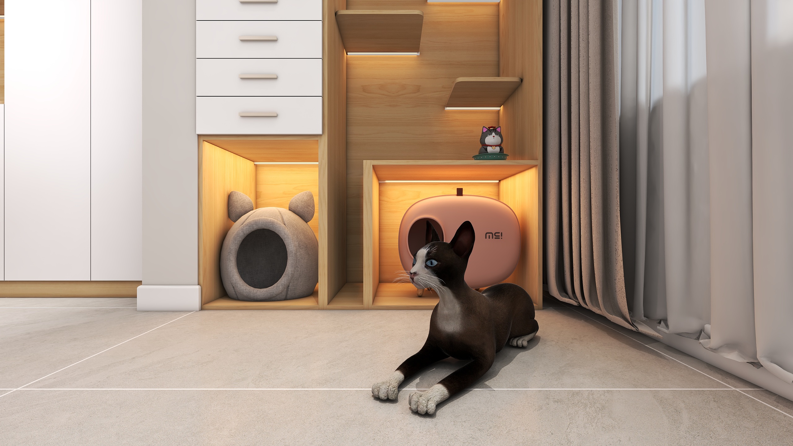 四川成都听湖九园（142平现代简约四居室）-39