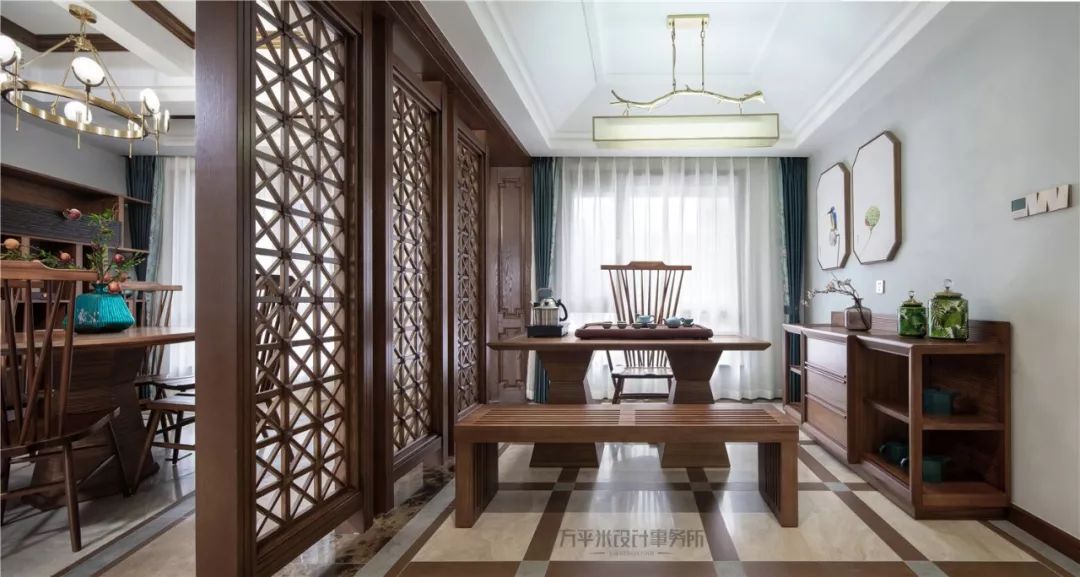 《远黛》 | 新中式风格,原木温暖,青蓝雅致,空间通透-22