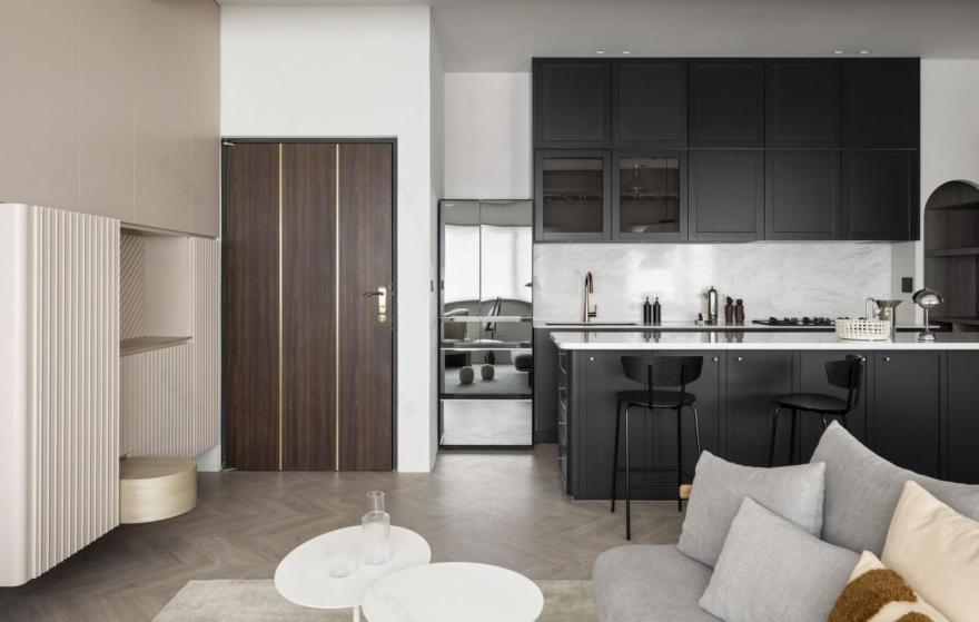 极简公寓遇上高级灰丨甘纳设计-7