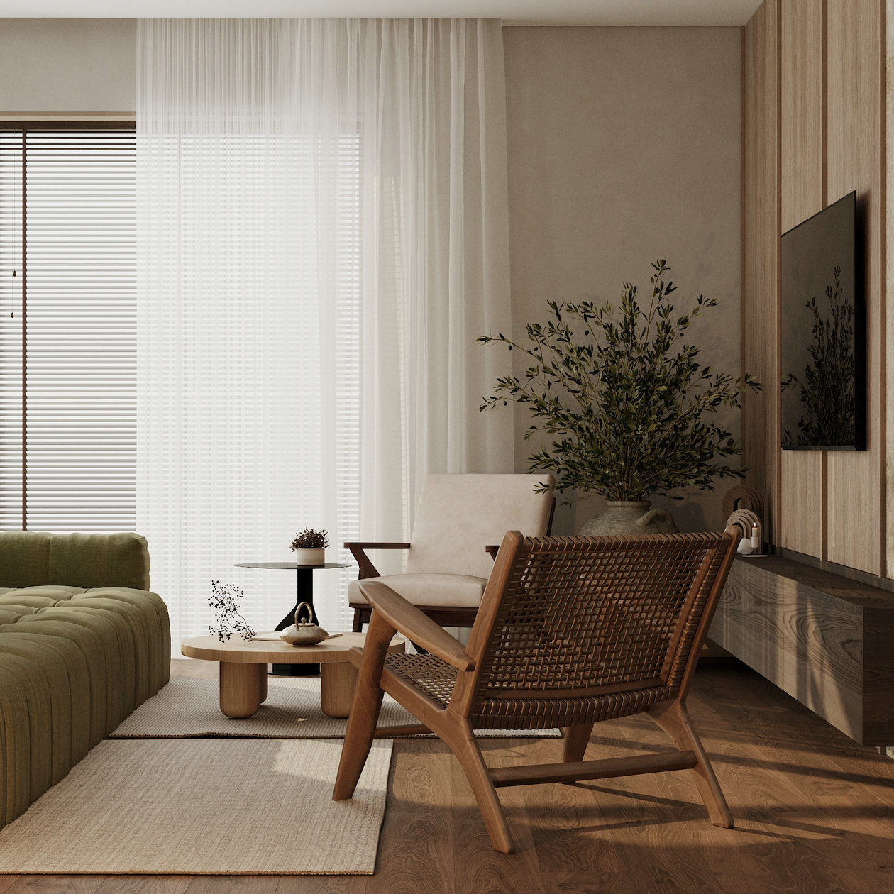 原木+绿色打造舒适清新居住空间-7