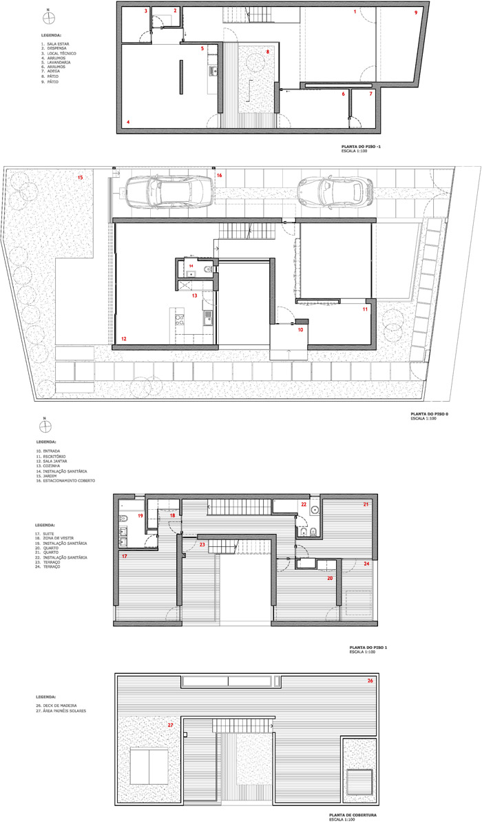 葡萄牙 DJ 住宅 | 中庭组织复杂空间-19