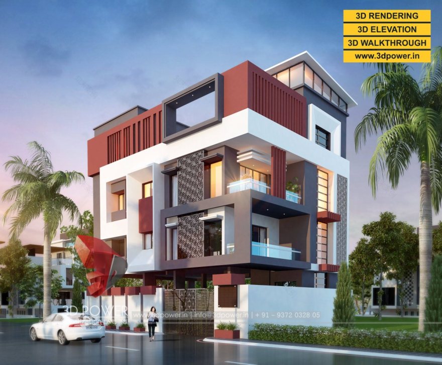 bungalow 3d design architectural rendering-2