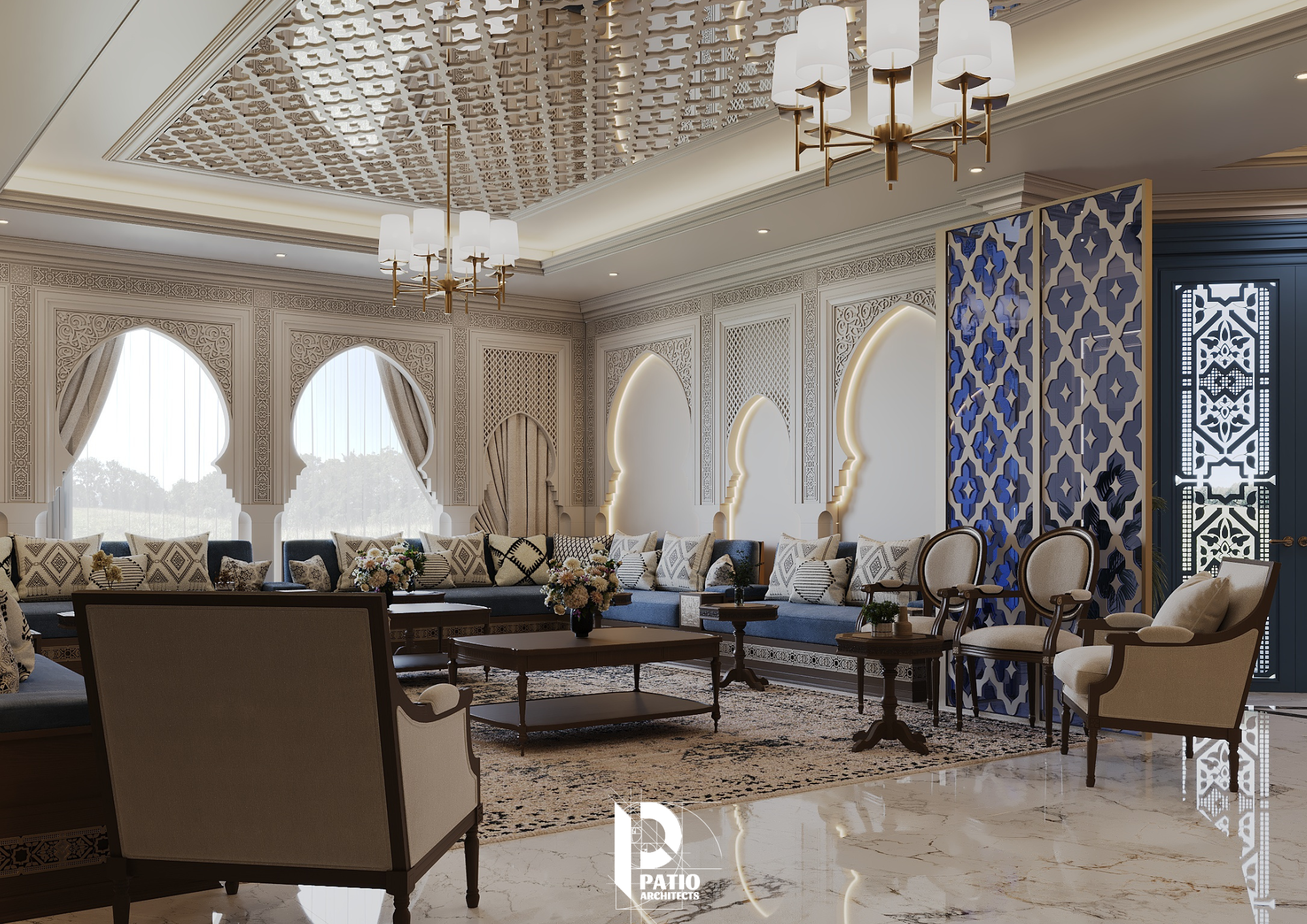 伊斯兰风格入口,会客厅及餐厅设计丨沙特阿拉伯吉达丨Patio Architects L.L.C.-6