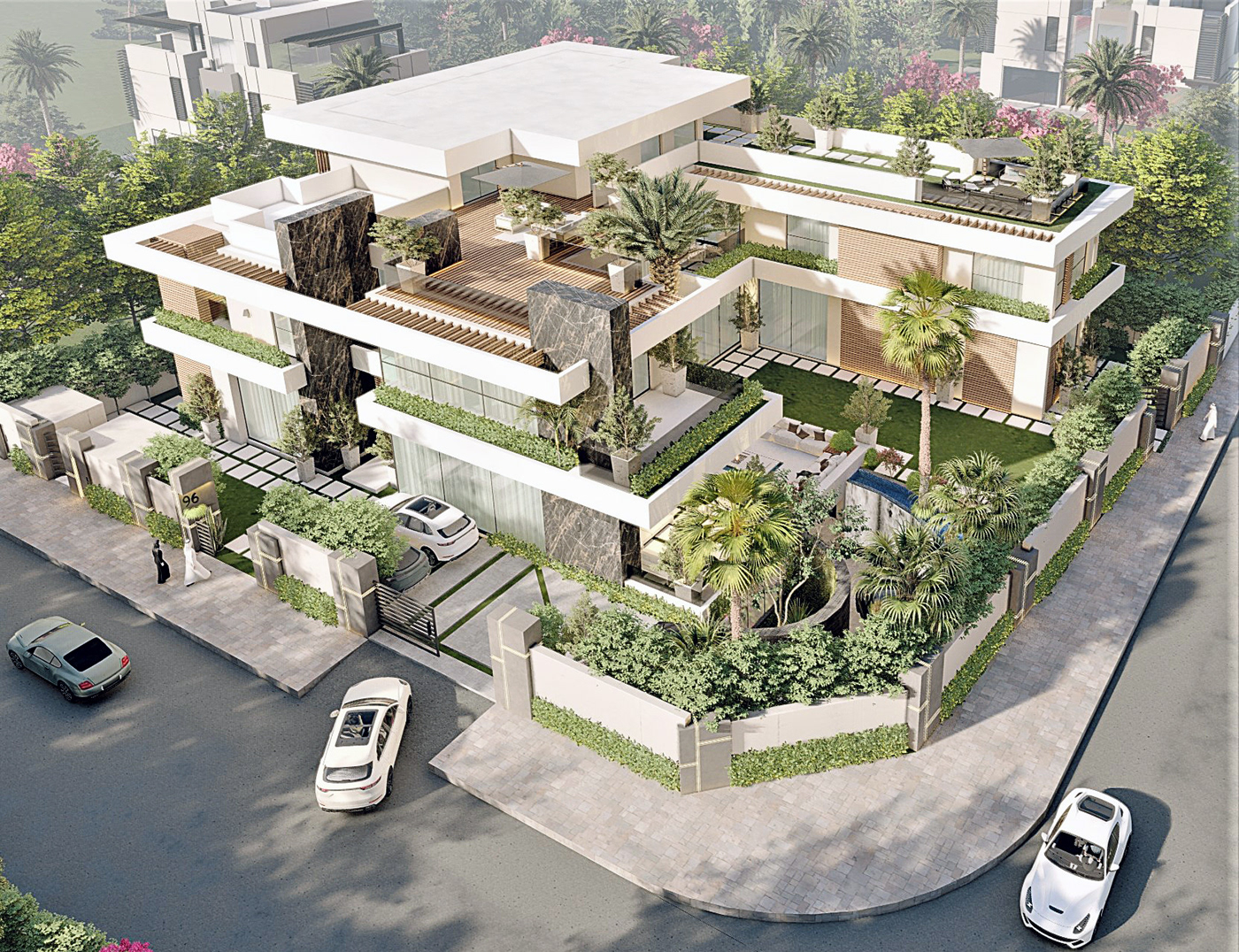 Anastasiya Gushchina丨别墅建筑丨Exterior & Landscape Design For K.A.R ,Abu Dhabi,UAE.-2