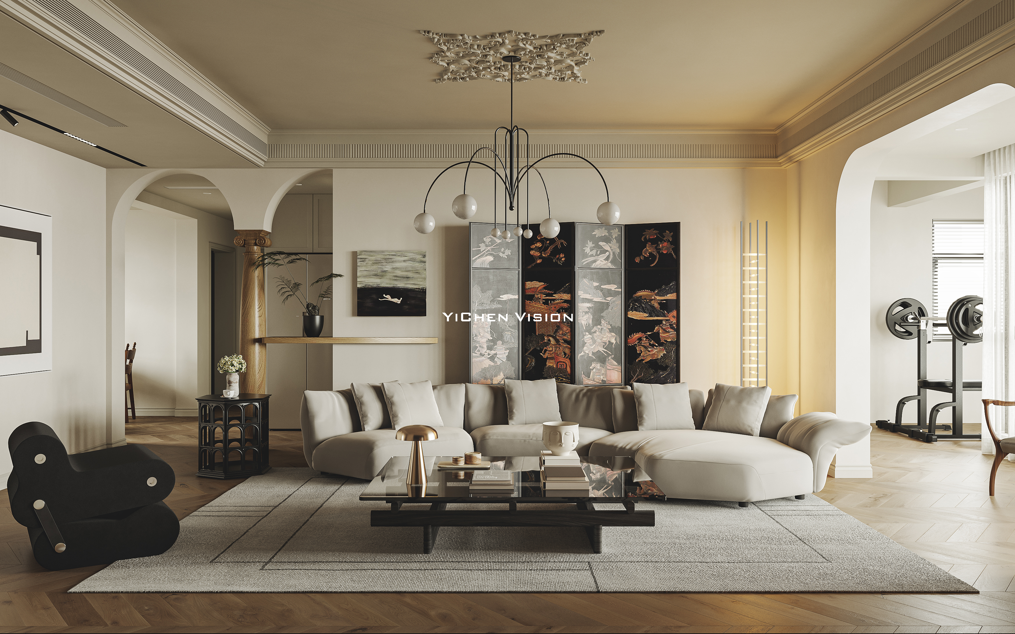 新古典混搭风丨中国西安丨西安异构全案设计-4