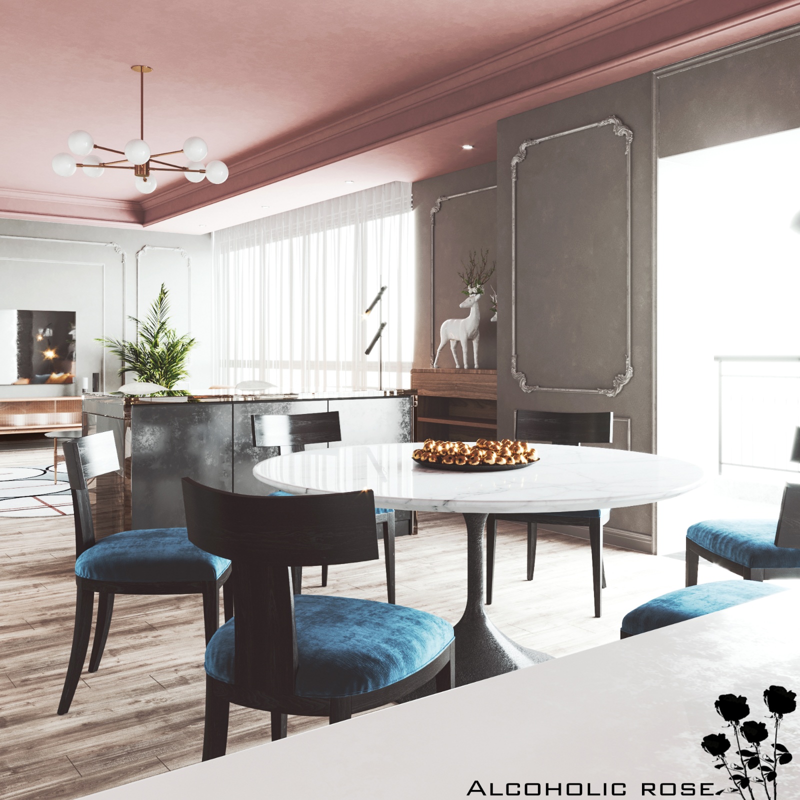 北欧轻奢风 | 灰色与粉色的完美融合-5