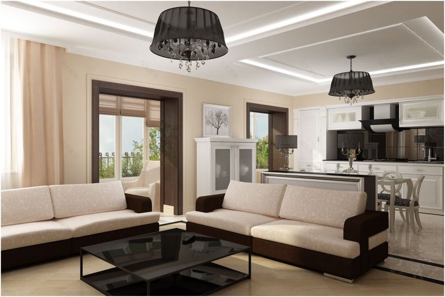 20平米厨房工作室与客厅一体化设计-143