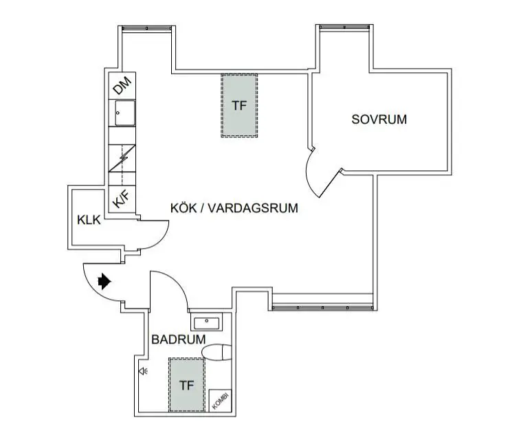 瑞典 38m2 顶层公寓 | 独特倾斜窗设计，空间明亮舒适-11