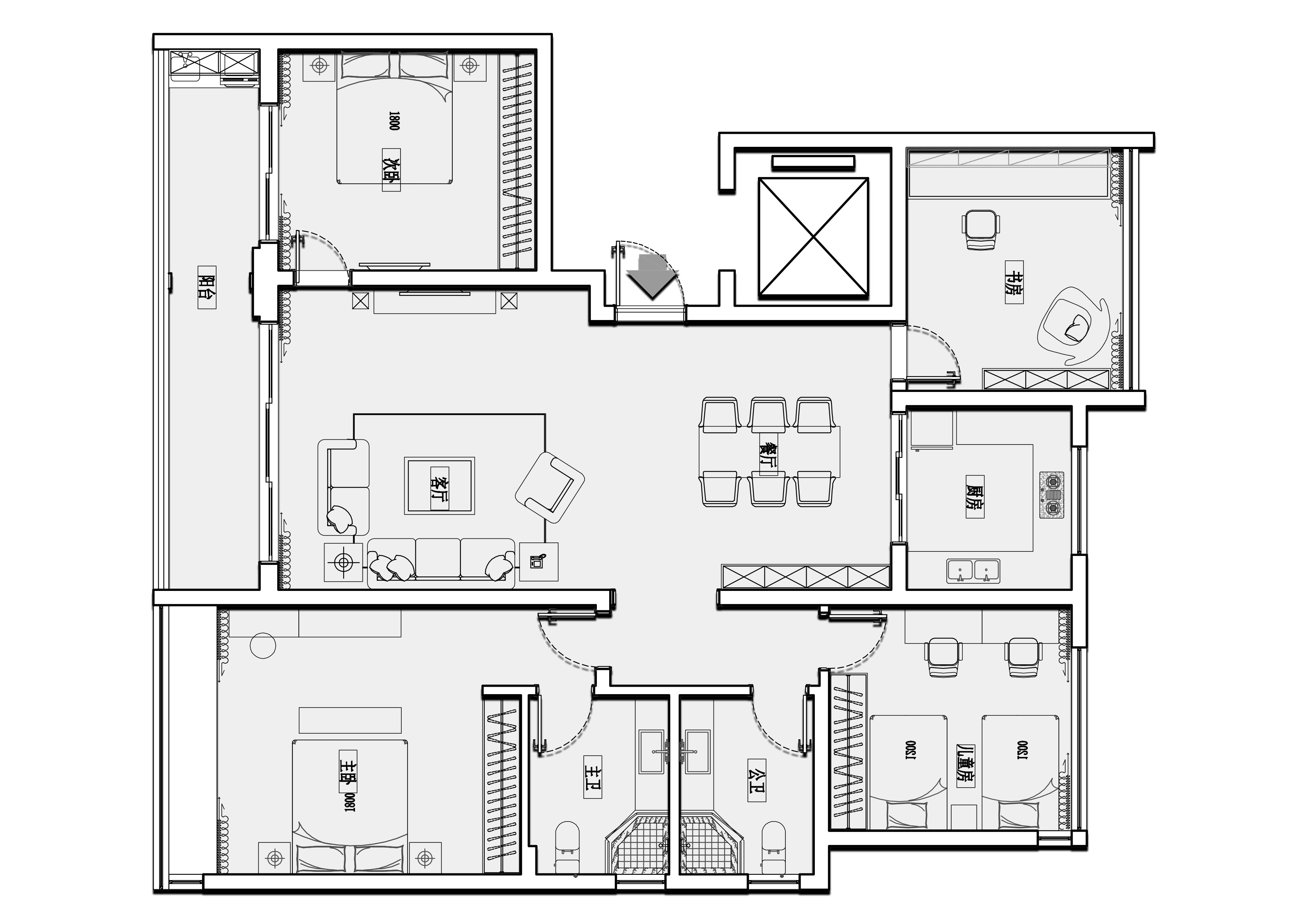 皓玉府美式极简居住空间设计丨中国杭州丨LD 设计-7
