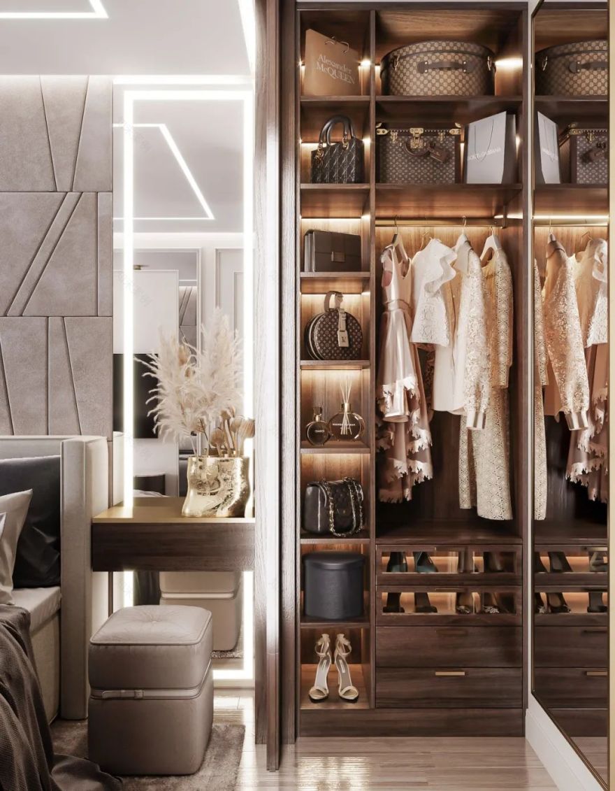 87㎡黄铜轻奢时尚家居丨Artis Interiors-34