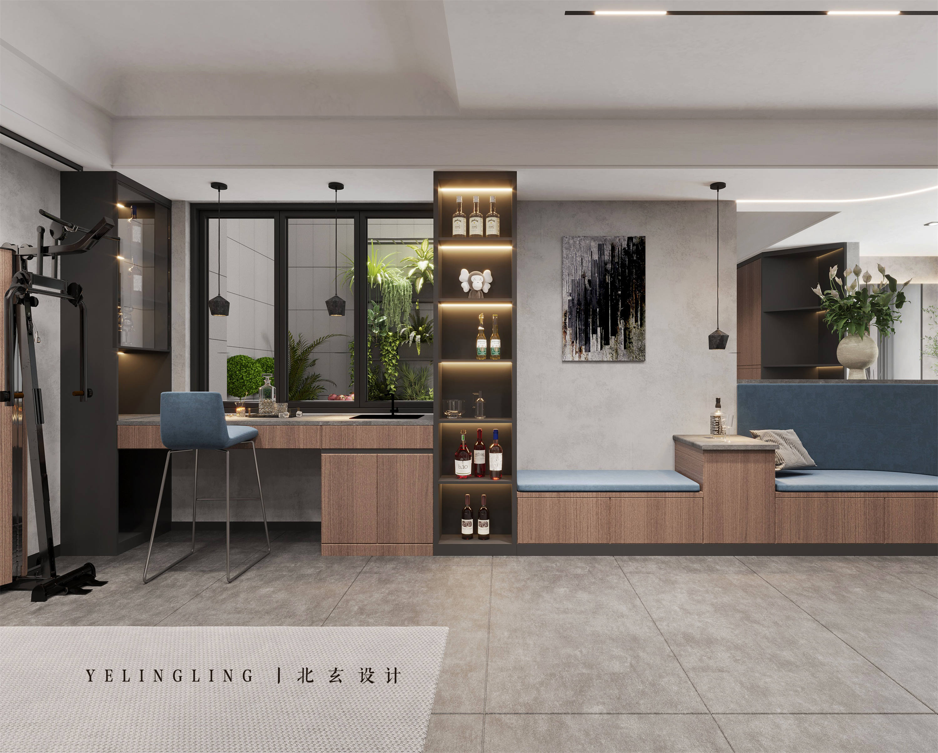 办公室设计案例丨茶室+健身房-5