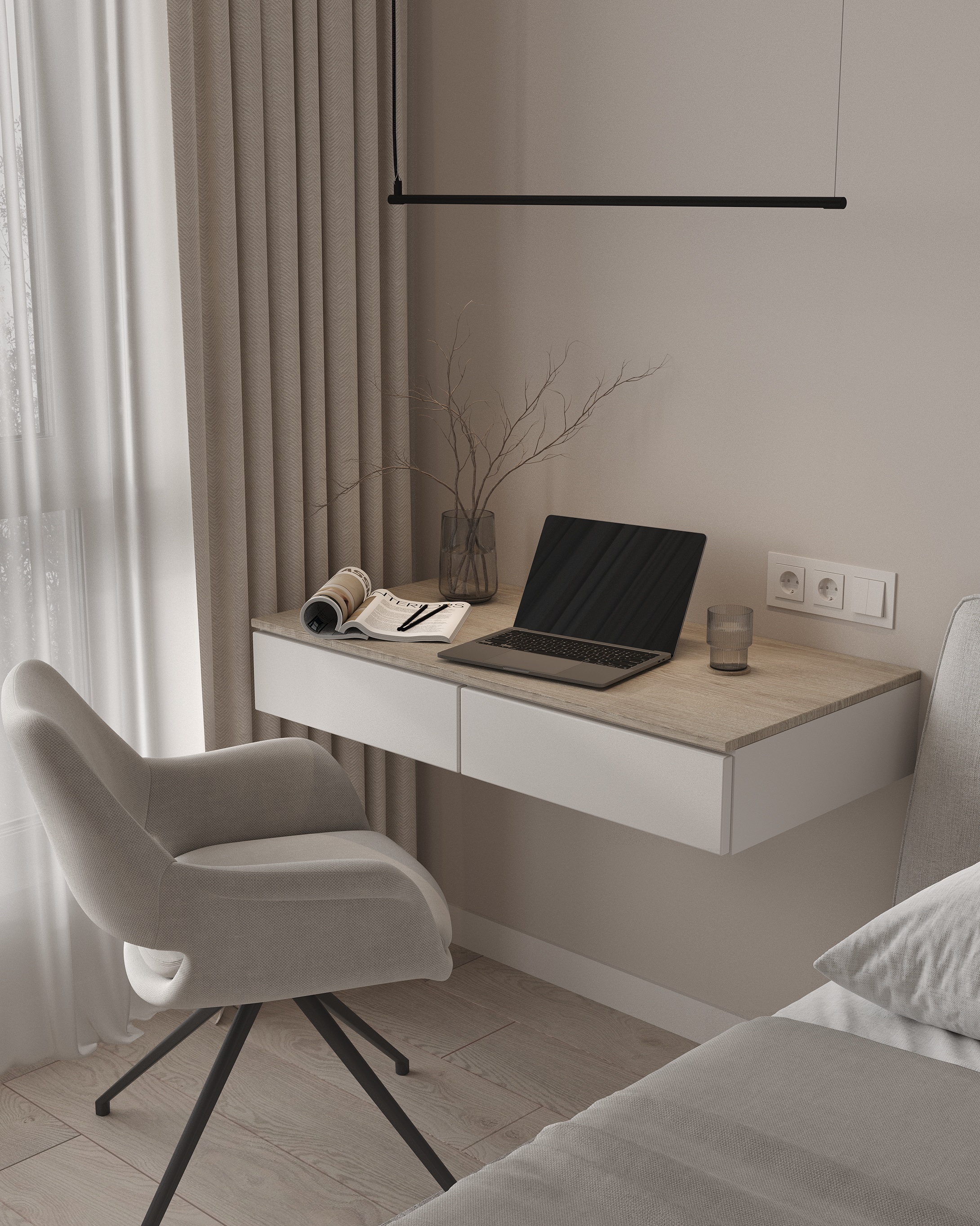 卧室可视化设计丨乌克兰利沃夫丨Inesa Orlenko-7