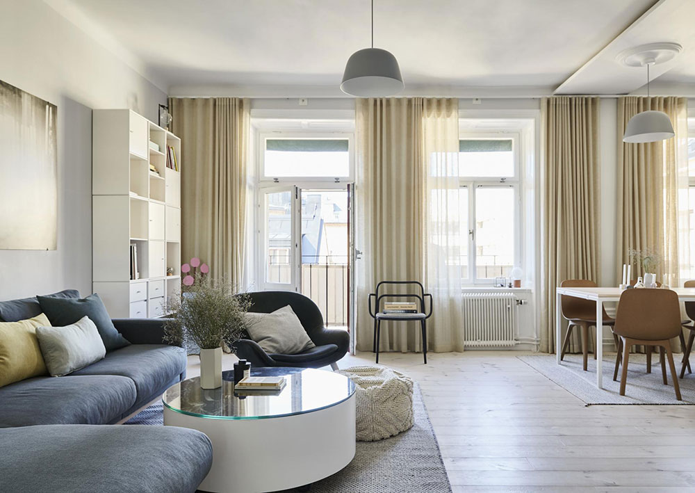 斯德哥尔摩黄色蓝色调公寓-4