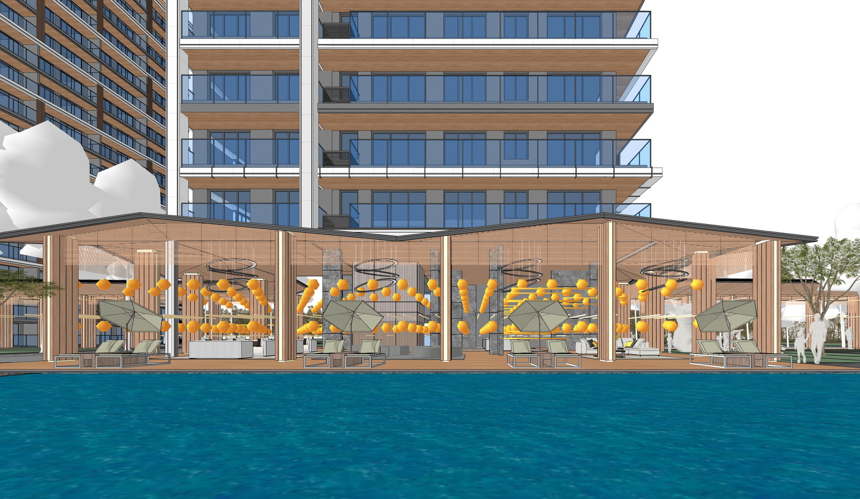 现代高层住宅SU模型-3