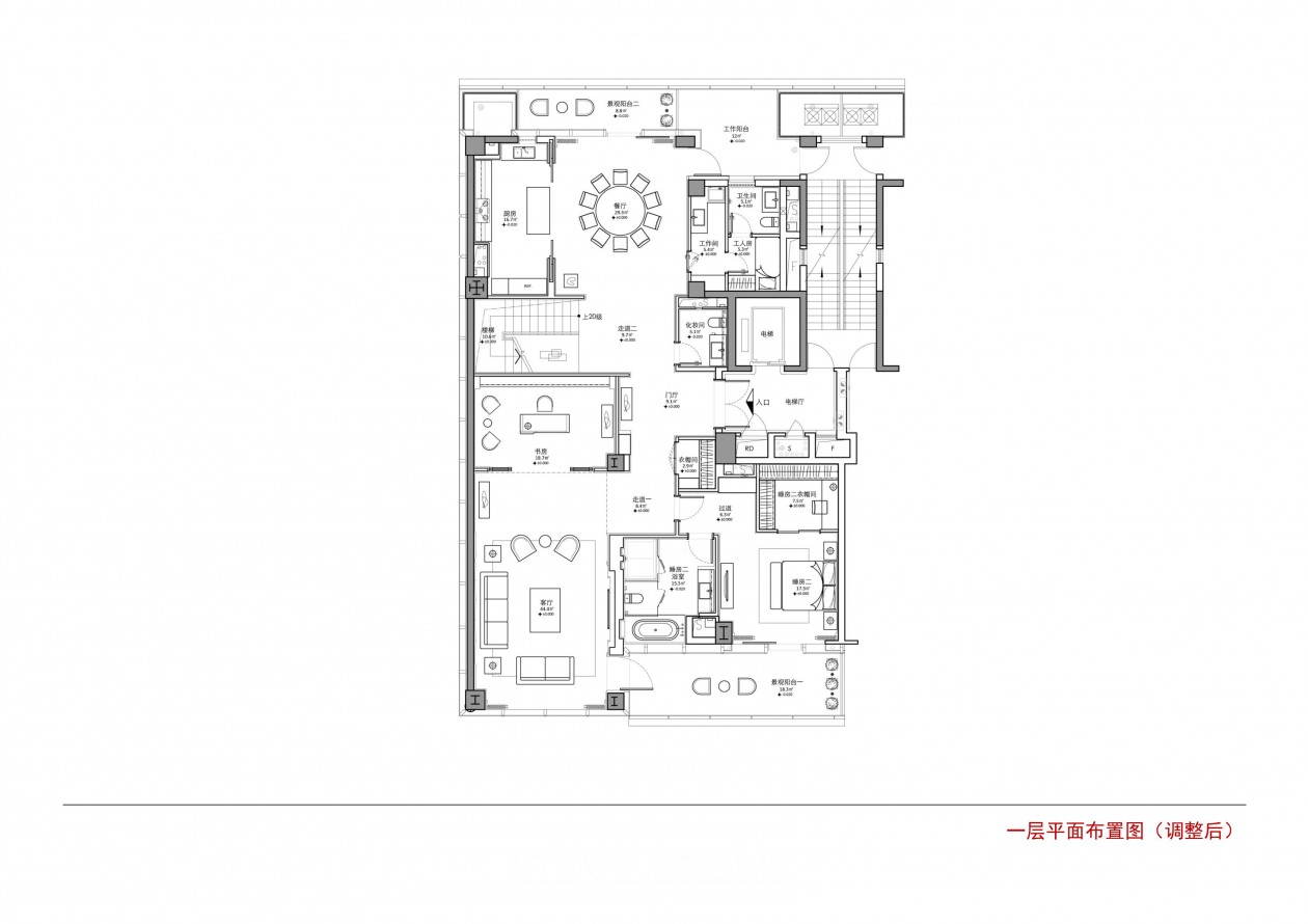 现代别墅设计典范 | 实景+CAD 施工图++ 概念方案-36