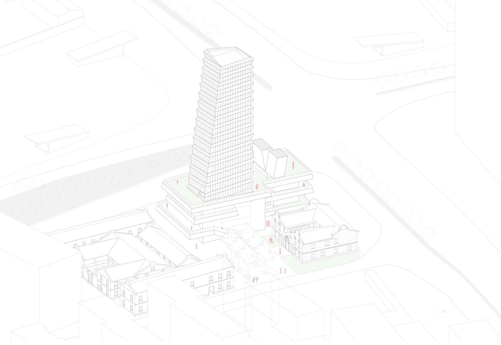 东西通道东方路风塔及轨道交通14号线浦东大道站风井丨周蔚,张斌,致正建筑工作室-51