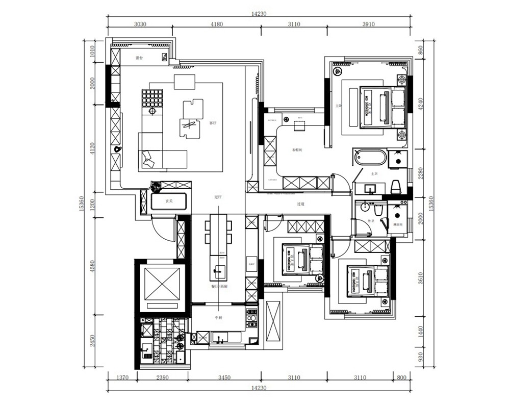 重庆龙湖尘林间现代风格装修案例丨中国重庆丨重庆俏业家装饰-14