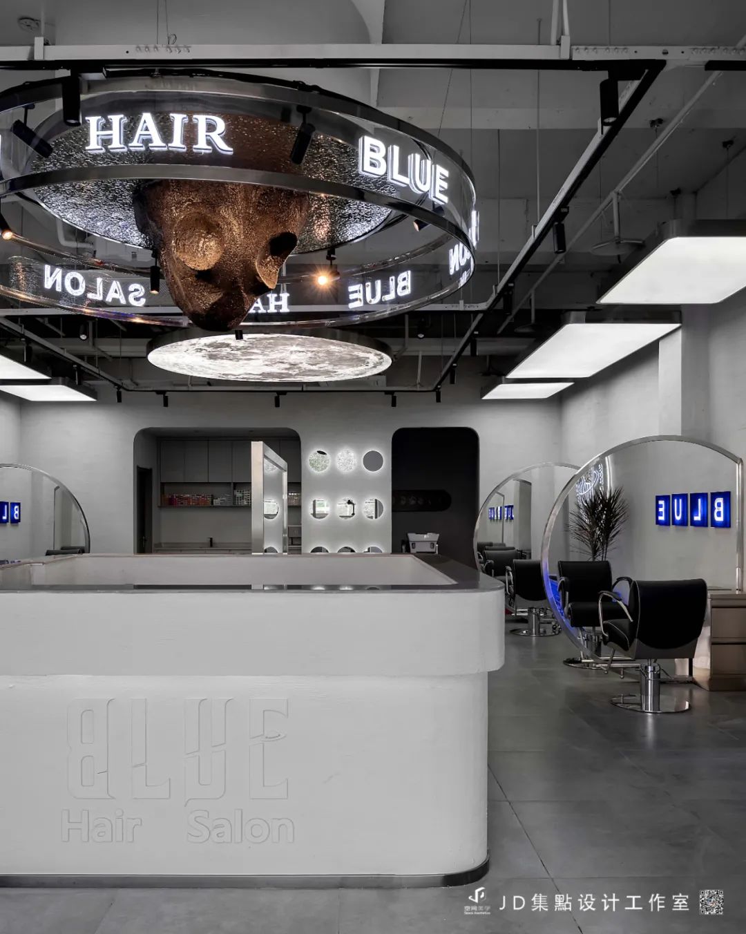 BLUE Hair Salon · 天空之境,蓝色美学空间丨JD 集點设计工作室-22