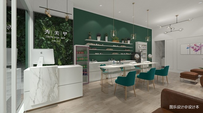 秀美甲店铺设计（墨绿色）-11