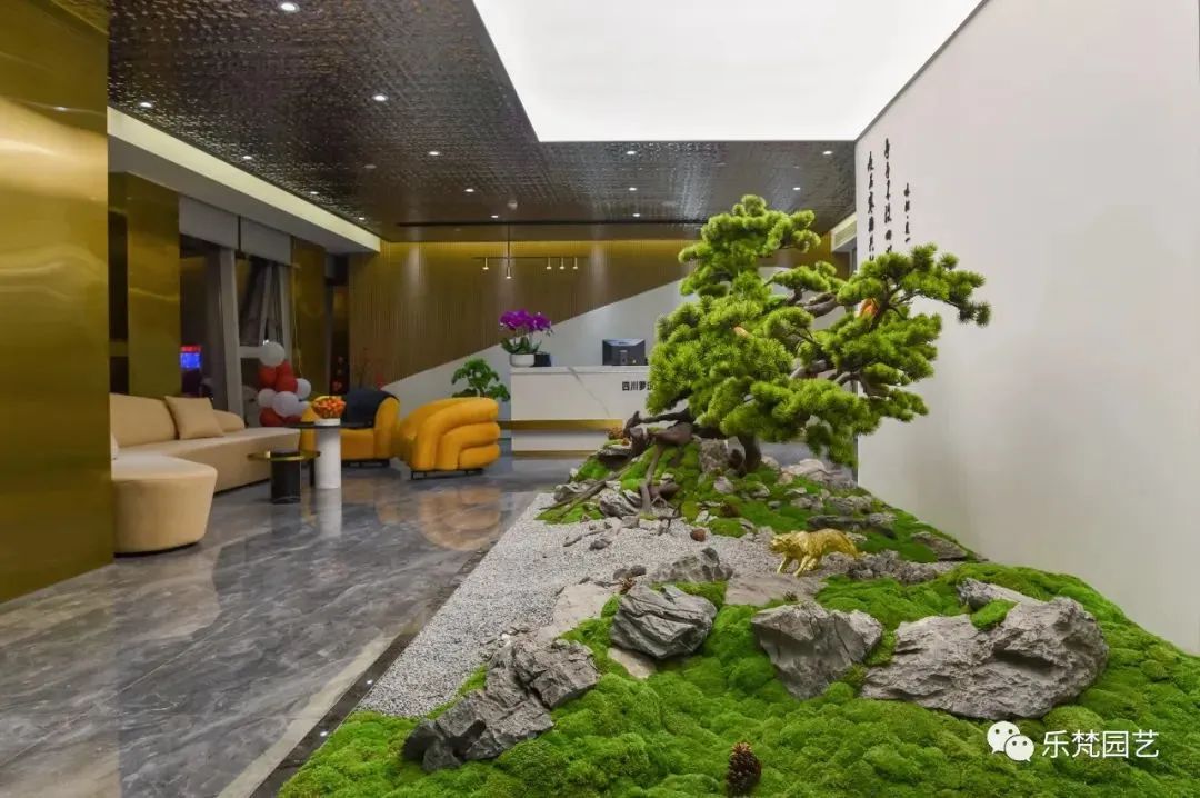 罗汉园林新办公区中庭景观丨中国成都丨成都乐梵缔境园艺有限公司-8