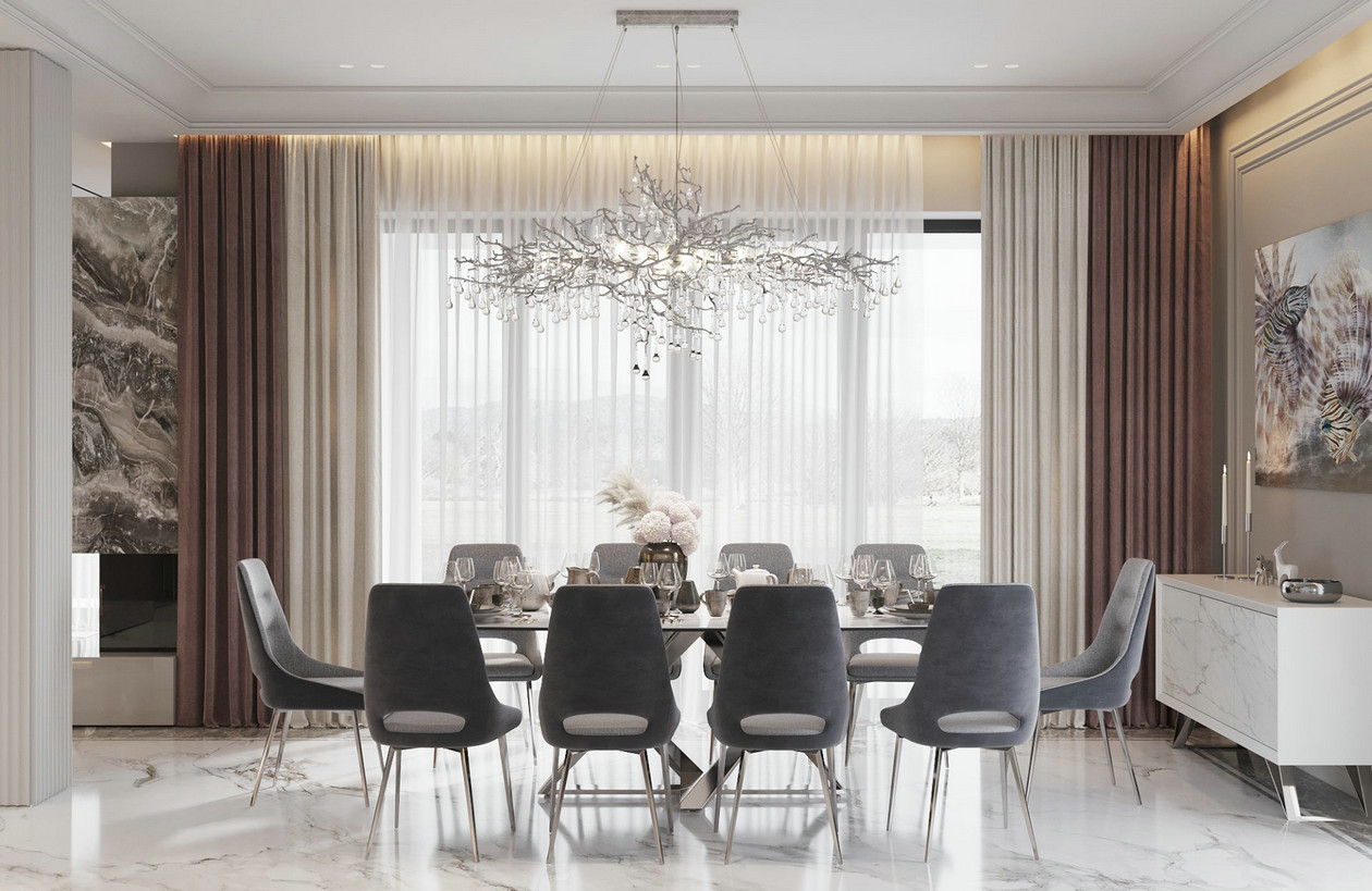 360㎡大平米住宅设计 轻奢高级感！-9