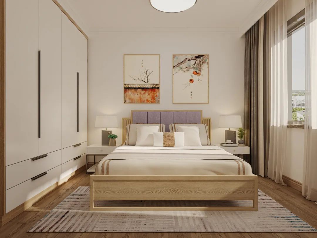 现代原木风四室一厅设计丨业之峰装饰-76