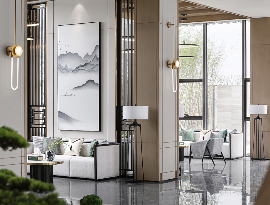 新中式美学,欧谷山语泉售楼处与样板房设计-145