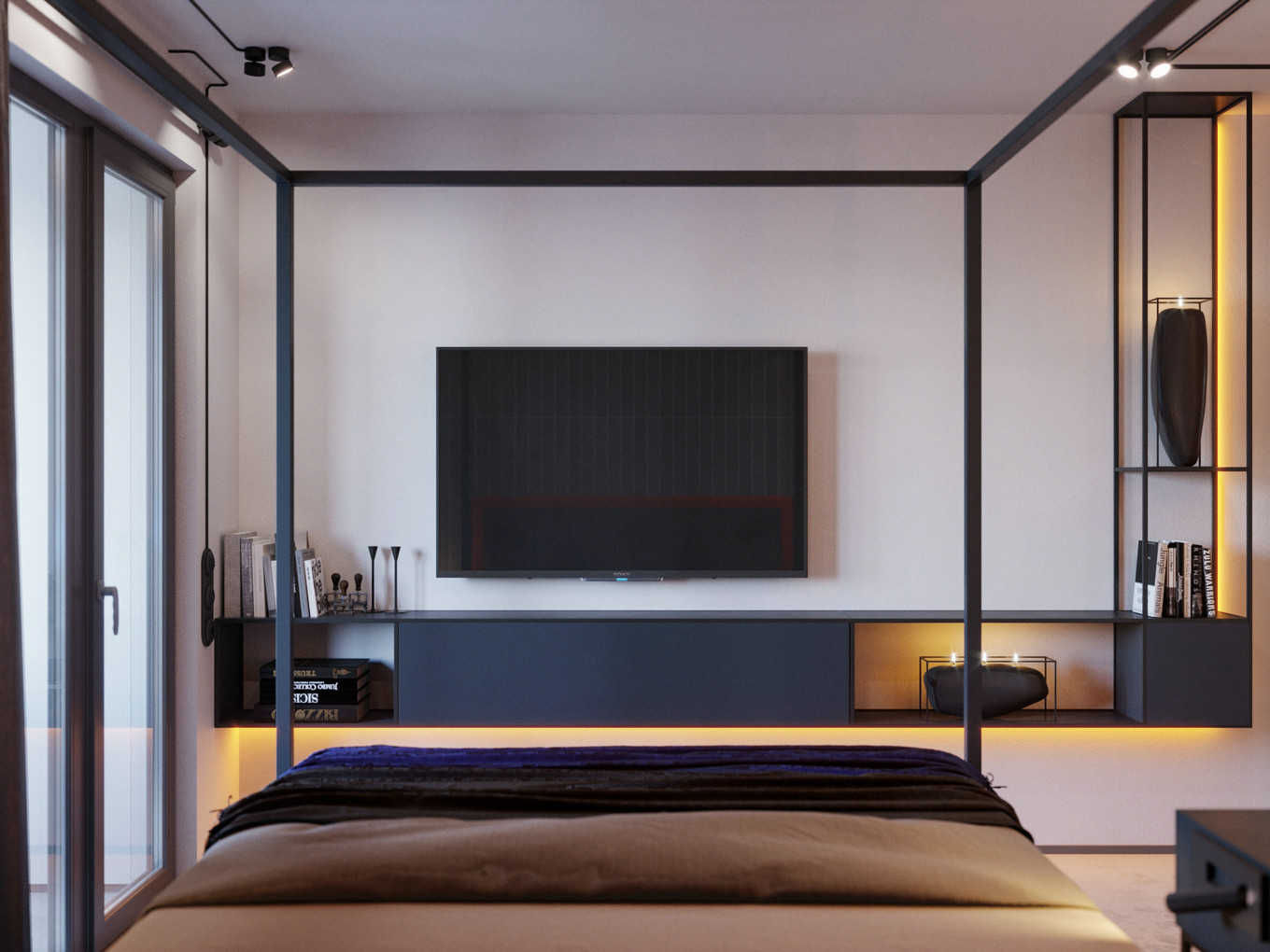 橙蓝双色打造惊艳空间，专业点评设计亮点-9