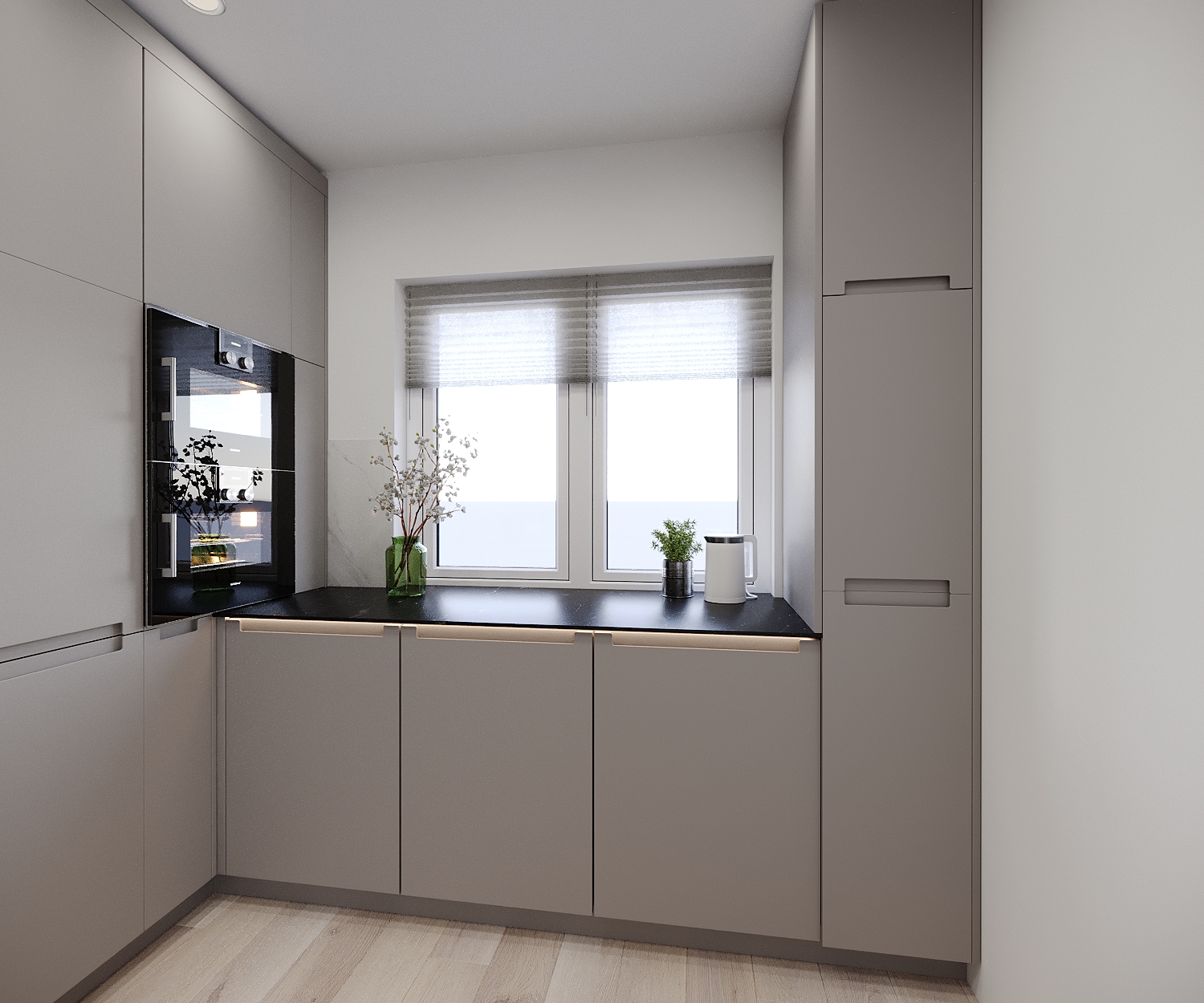 Taupe European kitchen design-6