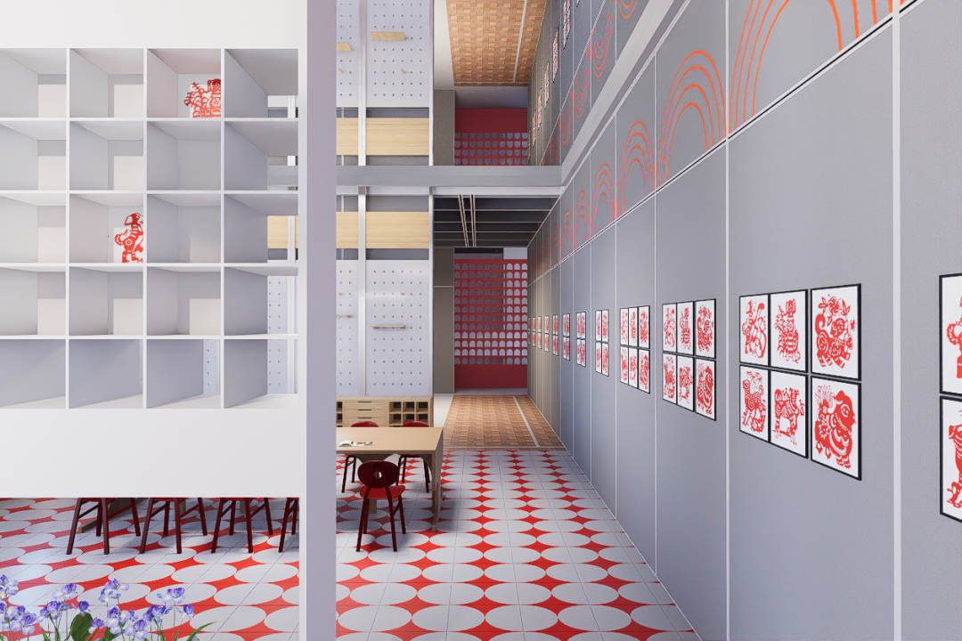 大四毕设吸睛“粉色展板+可移动模型”!将美育体验与乡土文化结合,台格斗村研学基地的美育空间“变形记”!-103