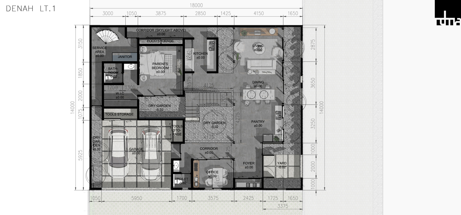 私密而明亮 | 印尼 Cube House 的现代设计-16