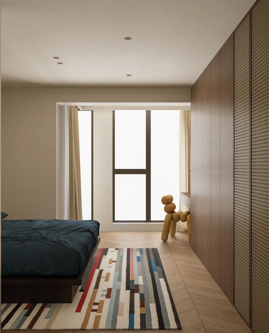 假设概念|《旋境》132㎡中古包斯豪复式，用色彩碰撞高级的艺术-40