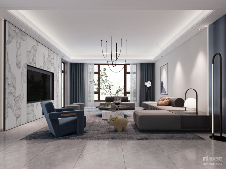 金色宝坻 480m²现代轻奢住宅设计丨中国宝坻丨上海尚层别墅装饰第一运营中心-21